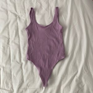 Thong ribbed body suit